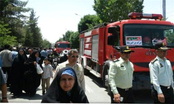 آماده‌باش آتش‌نشانی کرمان در راهپیمایی روز جهانی قدس