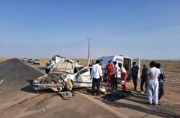 واژگونی خودرو با دو جانباخته در محور بیاض - انار