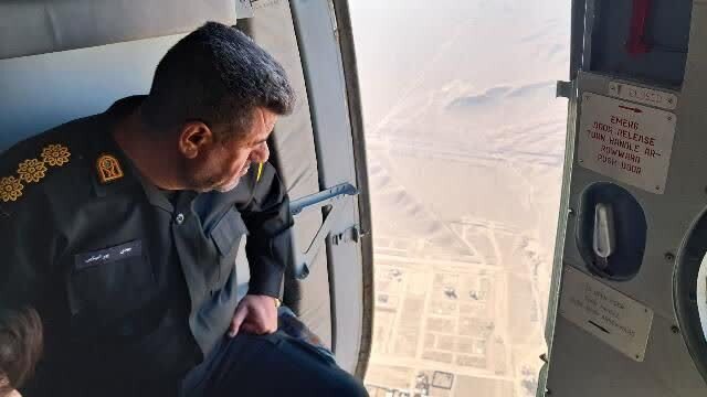 پایش هوایی محور‌های فرعی و نقاط صعب العبور کرمان توسط پلیس