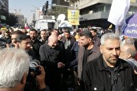 حضور رئیس مجلس در راهپیمایی یوم الله ۱۳ آبان