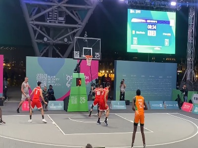 لحظاتی از بازی تیم ملی بسکتبال سه نفره ایران و ساحل عاج