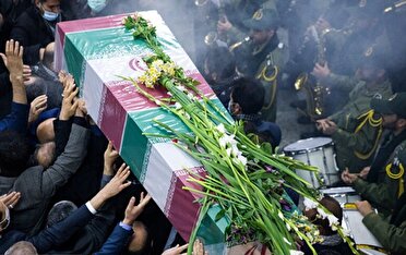 تشییع ۹ شهید گمنام در استان کرمان