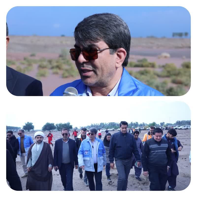 بازدید استاندار کرمان از مناطق سیل‌زده جازموریان