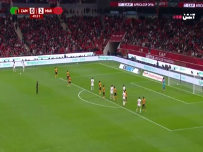 گل سوم مراکش به زامبیا (ایوب الکعبی)