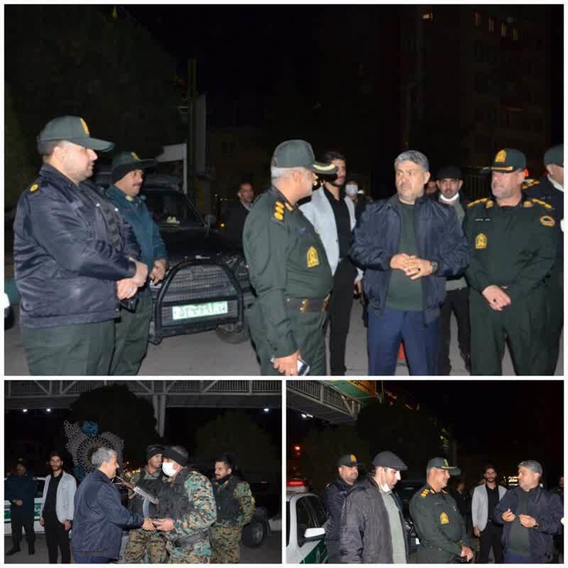بازدید فرمانده انتظامی استان از استقرار شبانه تیم‌های انتظامی