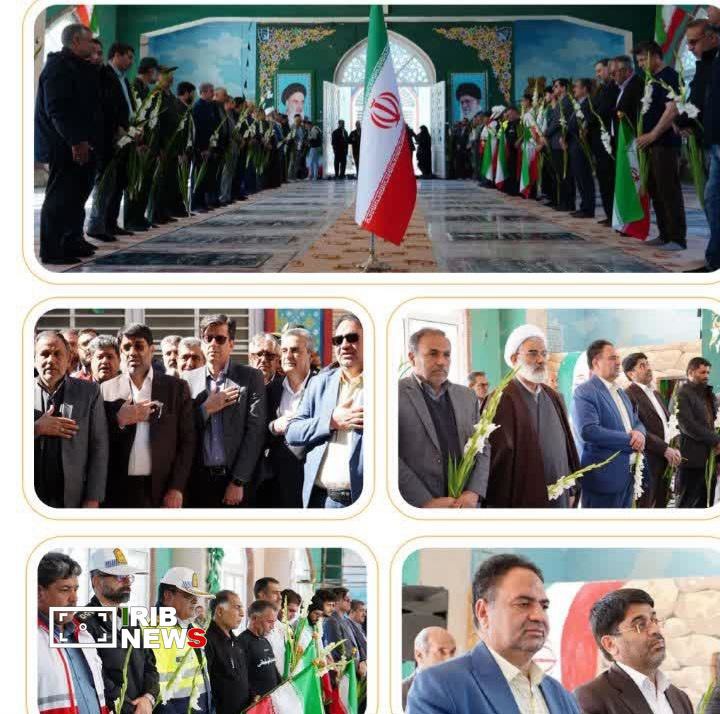 غبارروبی گلزار شهدای عباس‌آباد همزمان با آغاز دهه فجر در رفسنجان