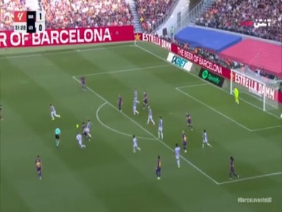 گل دوم بارسلونا به لوانته توسط دی‌یونگ